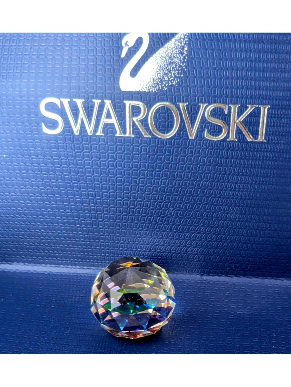 VTG Swarovski K9Crystal Vitrail Medium Round Prismatic Paperweight Rainbow Facet - Picture 2 of 12